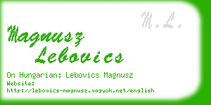 magnusz lebovics business card